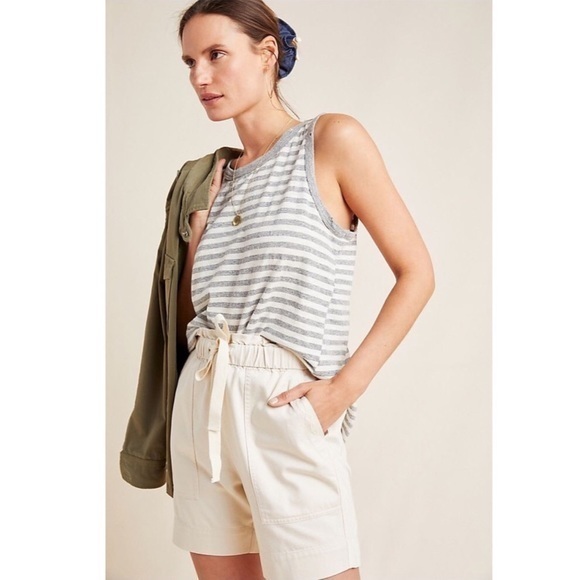 NWOT Frye x Anthropologie Paper Bag Short 27 Ivory - Picture 1 of 8